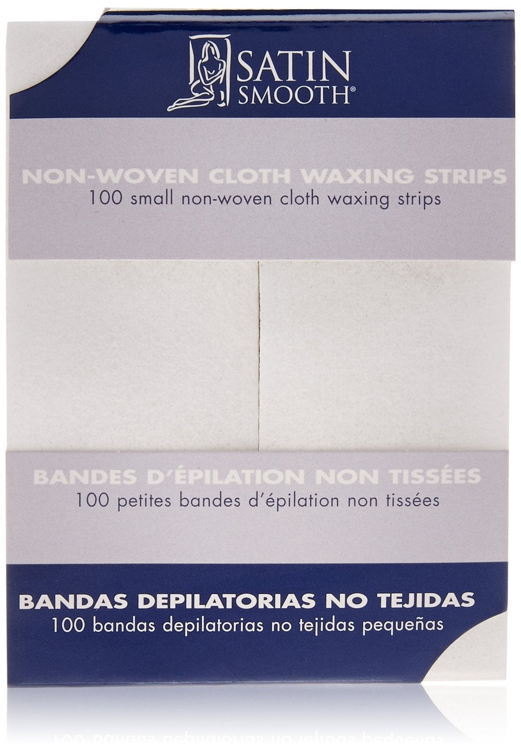 Satin Smooth Small Non-Woven Cloth Waxing Strips, 100 Count