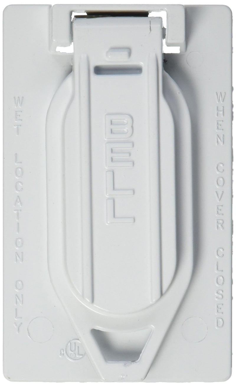 1-Gang Weatherproof Cover, Vertical, Duplex, White