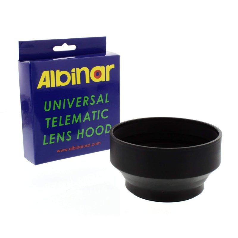 Albinar 58mm Universal Telematic Wide/Zoom 3 Position Rubber Lens Hood