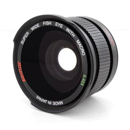 Albinar 0.42x 58mm Titanium Super Wide Angle Fisheye Lens with Macro - Black - Made in Japan