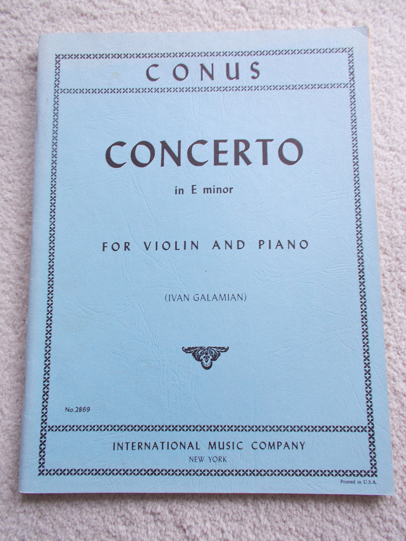 Conus, Julius - Concerto in e minor for Violin and Piano - Arranged by Galamian - International