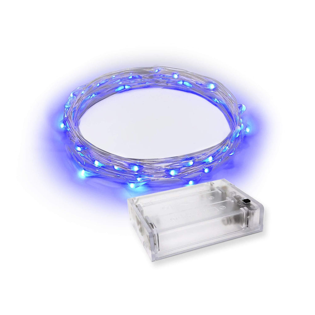 RTGS Products 30 LEDs Lights Indoor and Outdoor 9.5 FEET String Lights, Fairy Lights Battery Powered for Patio, Bedroom, Holiday Decor, etc (Blue) Blue