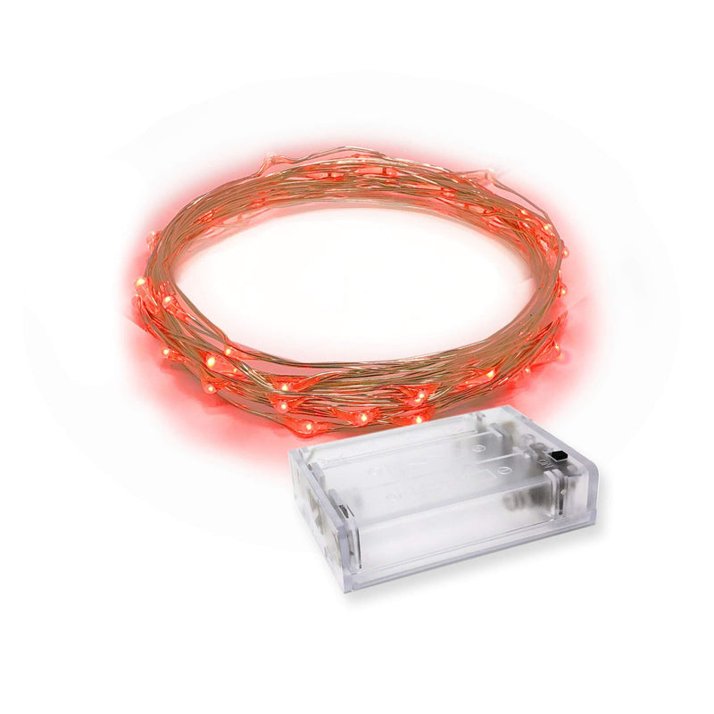 RTGS Products 30 LEDs Lights Indoor and Outdoor 9.5 FEET String Lights, Fairy Lights Battery Powered for Patio, Bedroom, Holiday Decor, etc (RED) Red
