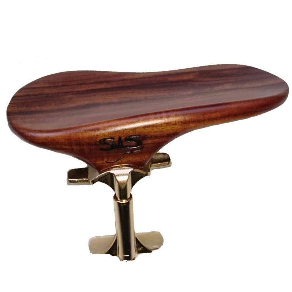 SAS Rosewood Chinrest for 3/4-4/4 Violin or Viola with 24mm Plate Height and Goldplated Bracket