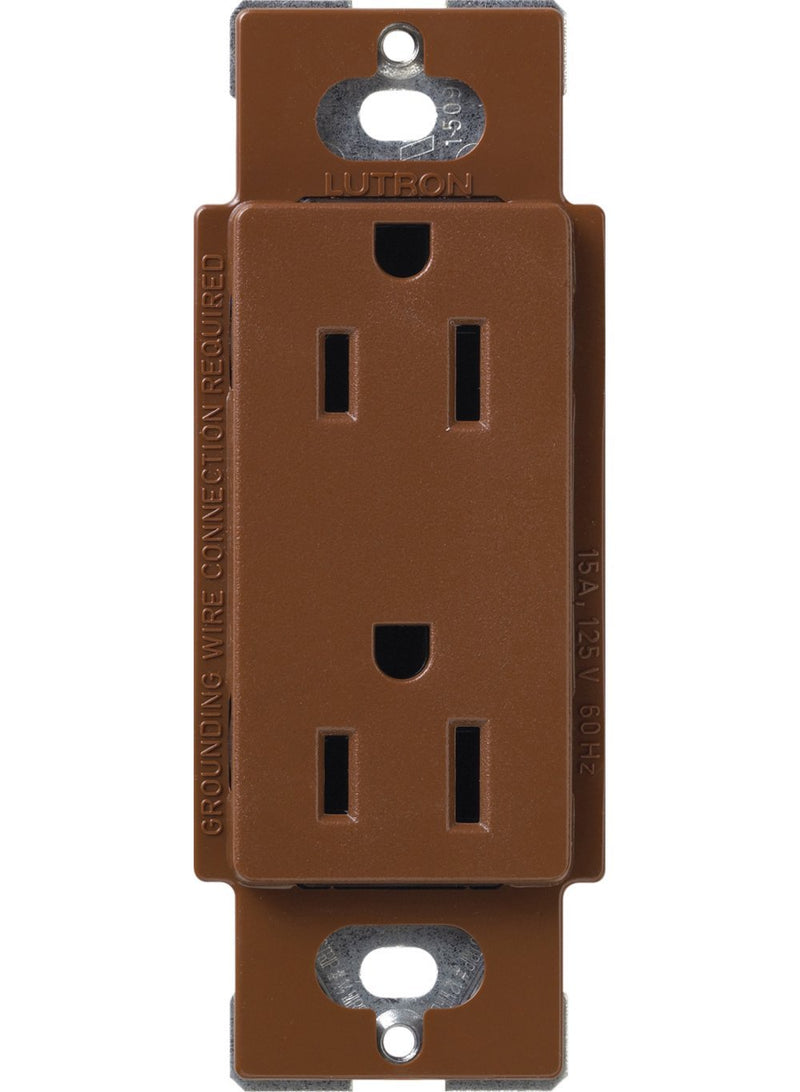 Lutron SCRS-15-TR-SI Satin Colors 15-Amp Duplex Tamper Resistant Receptacle, Sienna