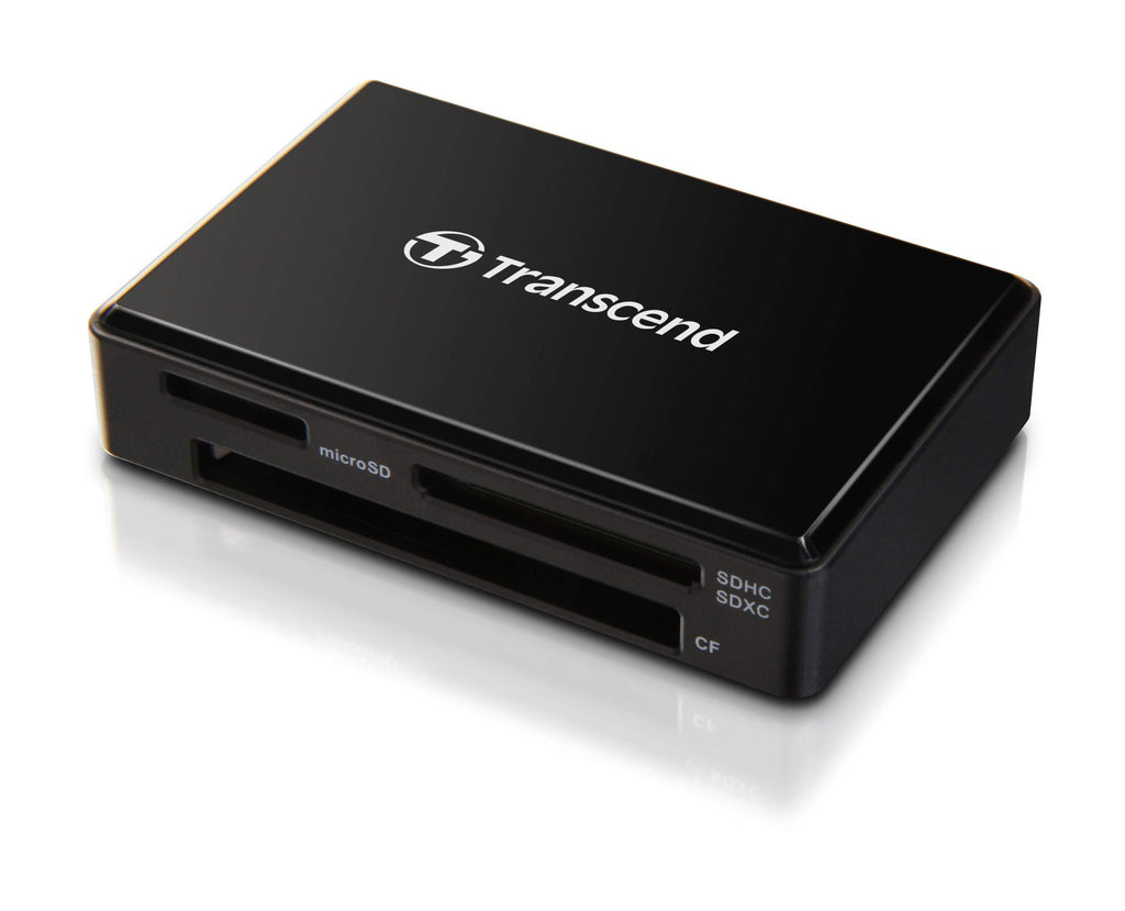 Transcend USB 3.0 Super Speed Multi-Card Reader for SD/SDHC/SDXC/MS/CF Cards (TS-RDF8K),Black Black