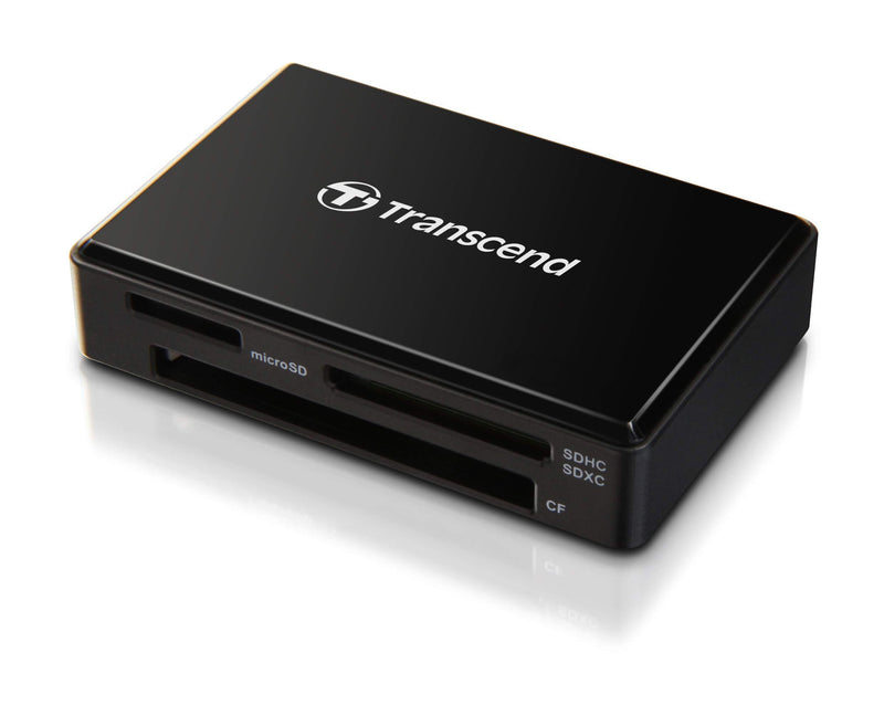 Transcend USB 3.0 Super Speed Multi-Card Reader for SD/SDHC/SDXC/MS/CF Cards (TS-RDF8K),Black Black