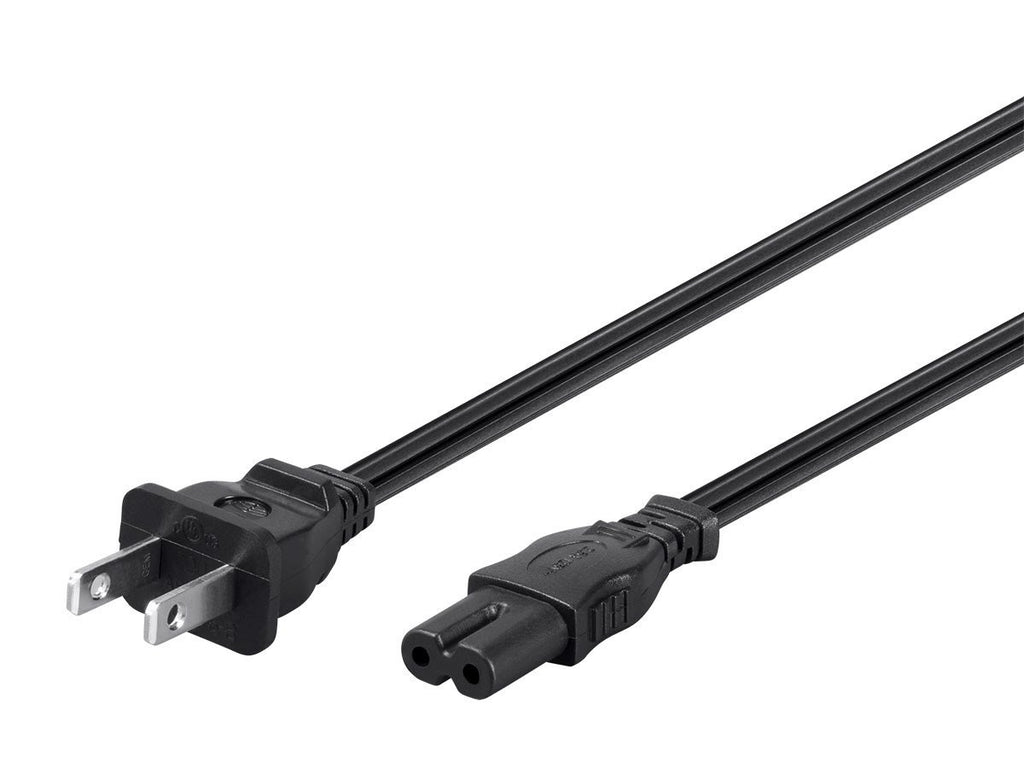 6ft 18AWG AC Power Cord Cable w/o Polarized, 10A (NEMA 1-15P to IEC-320-C7) 6 Feet