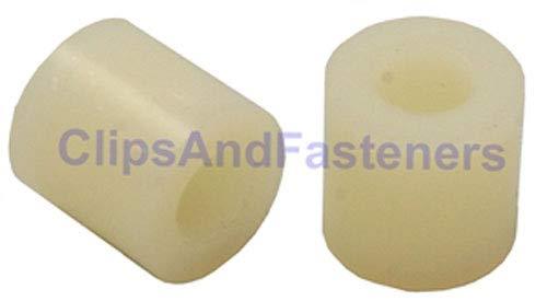 100 Nylon Spacer Bushings .257 I.D. 1/2 O.D. Length 1/4