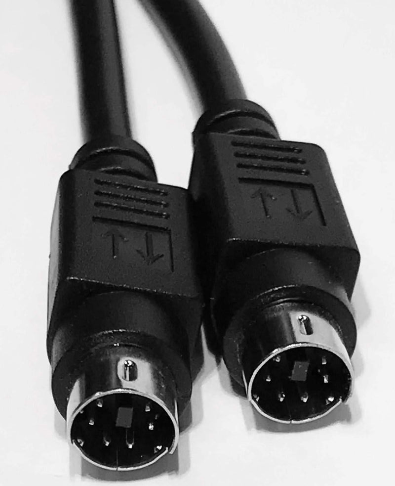 Mini-Din 6 Pin Male Male Black Cable 6 feet