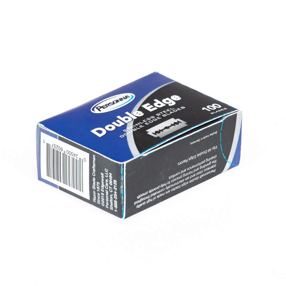 Personna DE Double Edge Razor Blades, 100 Count 100 Count (Pack of 1)