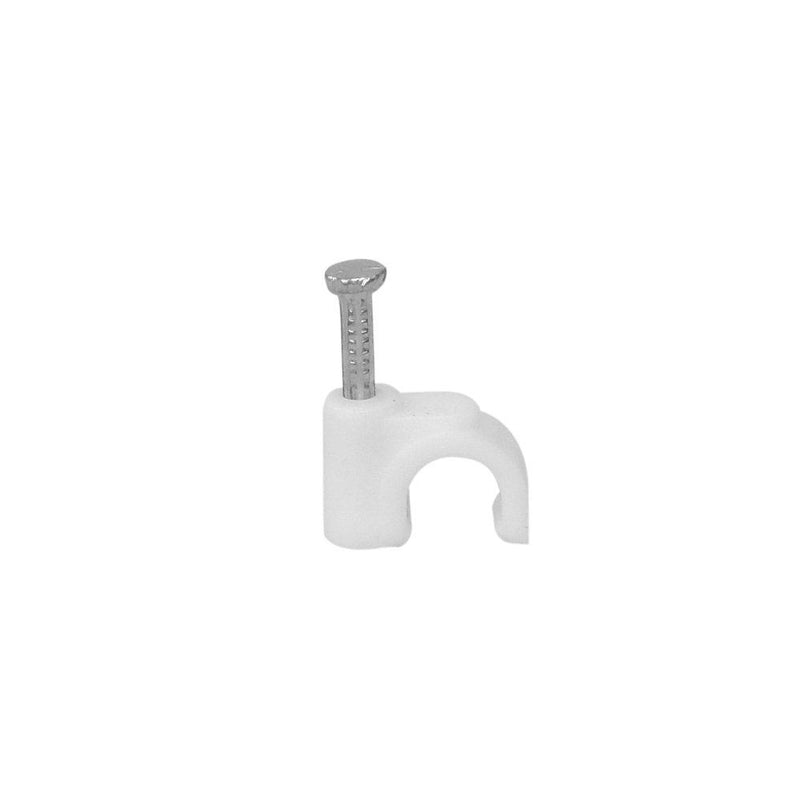 Your Cable Store 100 Pack White RG6 / 8mm Nail in Cable Clips