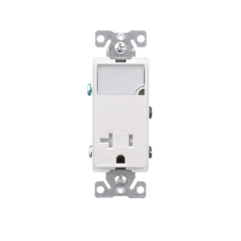 Eaton TR7735W 3-Wire Receptacle Combo Nightlight with Tamper Resistant 2-Pole, White