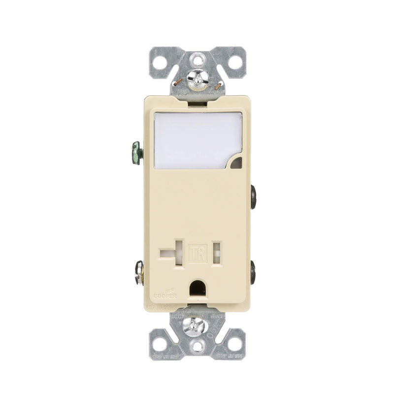 EATON TR7735V-BOX Wiring Arrow Hart Receptacle/Night Lights, Dimmable LEDs, Ivory