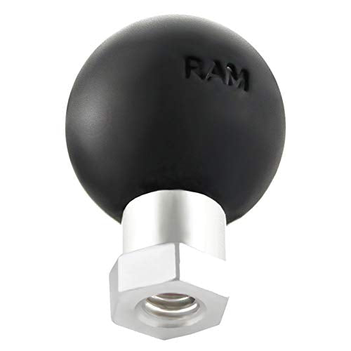 RAM Mounts Ball Adapter with 1/4" - 20" Female Threaded Hole and Hex Post RAM-B-337U with B Size 1" Ball 1/4"-20 Threaded Hole Black