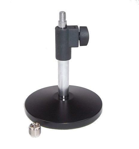 Harlan Hogan Universal Desktop Microphone Stand - Adjustable Height & Weight with US and International Adapter