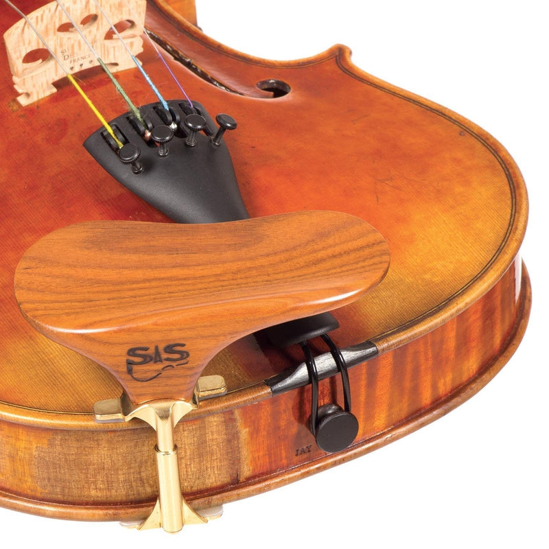SAS Rosewood Chinrest for 3/4-4/4 Violin or Viola with 35mm Plate Height and Goldplated Bracket