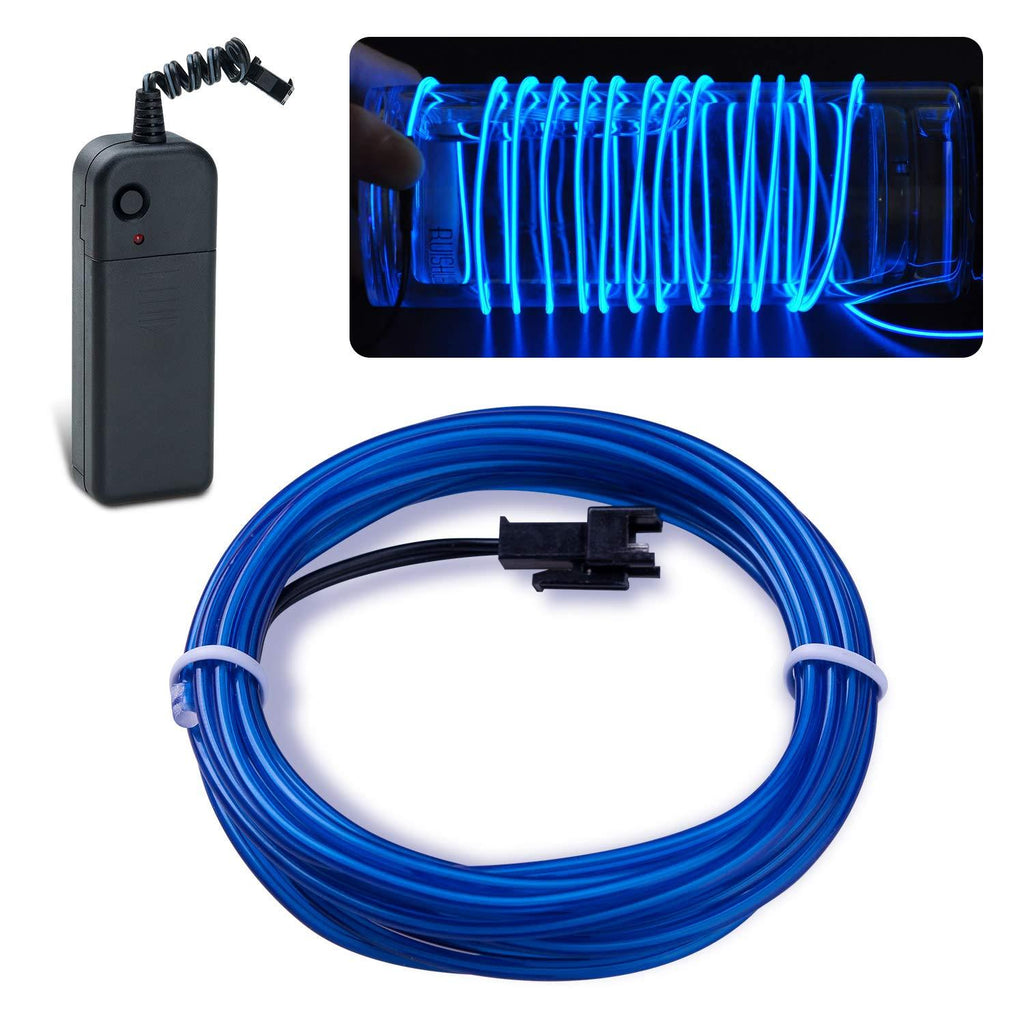Lychee Neon Light El Wire with Battery Pack, 15 Feet, Blue 15ft