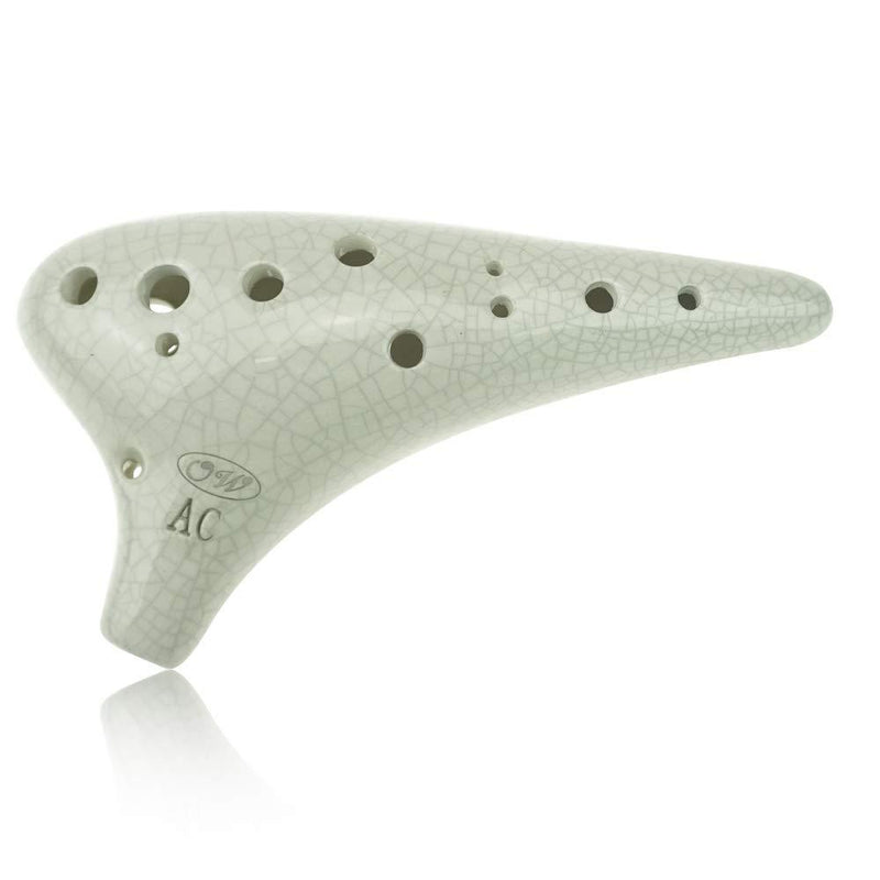 OcarinaWind 12 Hole White Ocarina Exquisite Craft of Ice-crack Alto C Version Music Instrument Gift Idea