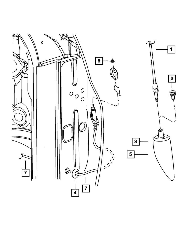 DODGE RAM 1500 2500 3500 4500 5500 Antenna adapter mount NEW OEM MOPAR