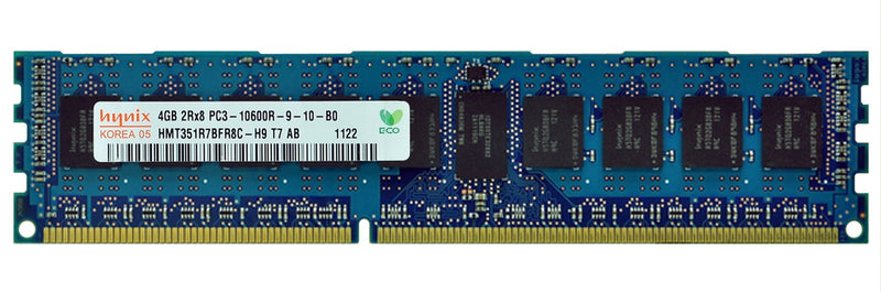 Hynix 4GB DDR3 SDRAM PC3-10600 1333MHz ECC Registered 240-pin DIMM Memory HMT351R7BFR8C-H9