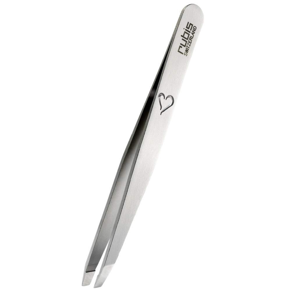 Rubis Switzerland Slanted Tip Tweezer with a Heart