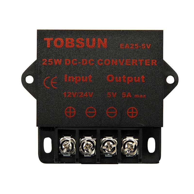 BINZET DC 12V 24V to 5V 5A Converter Step Down Regulator 25W 5V Regulated Power Supplies Transformer Converter 5V 5A 25W