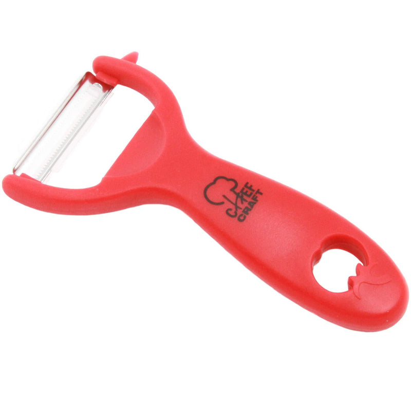 Chef Craft Classic Stainless Steel Blade with Plastic Handle Tomato/Kiwi Peeler, 8 inch, Red
