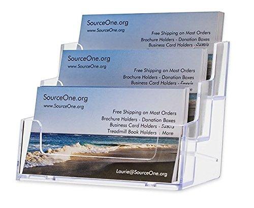 3 Pocket Premium Clear Acrylic Business Card Holder (1 Pack) 1 Pack
