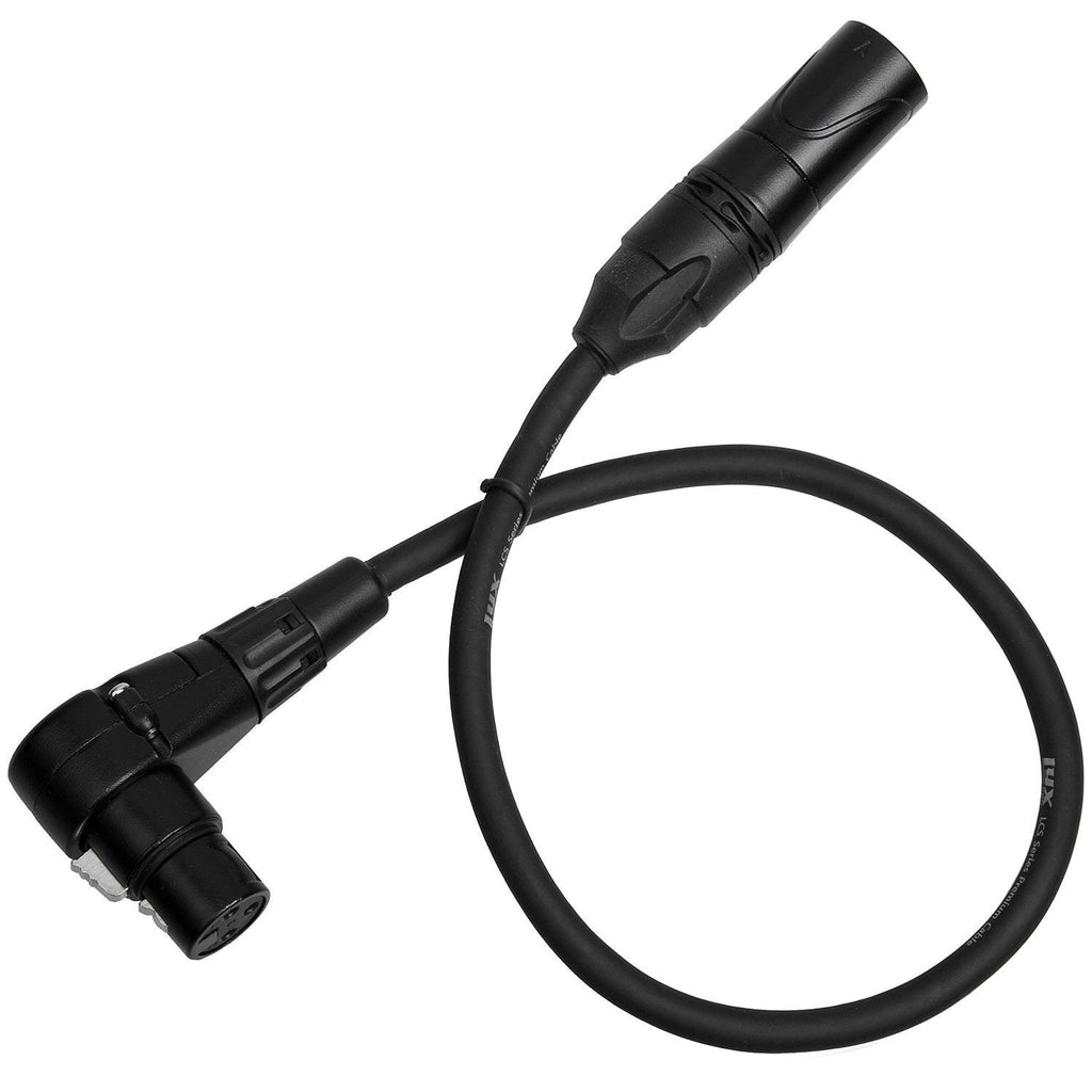 [AUSTRALIA] - LyxPro 1.5 Feet Right Angle XLR Female to Male 3 Pin Mic Cord for Powered Speakers Audio Interface Professional Pro Audio Performance Camcorders DSLR Video Cameras and Recording Devices - Black 1.5 Ft. Angled Female 