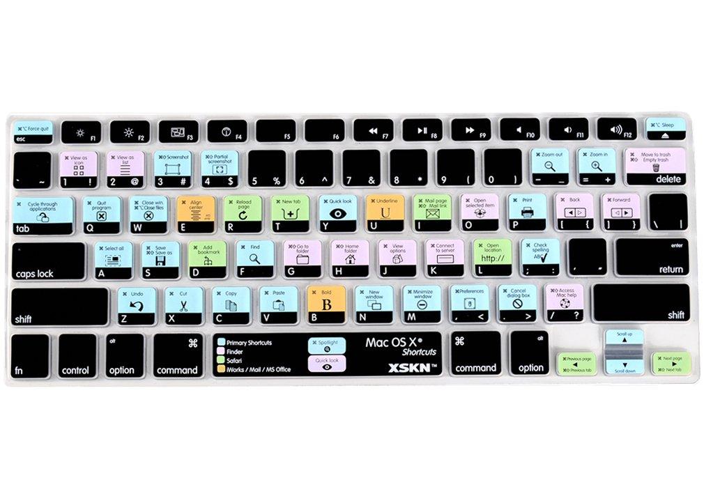 XSKN OS X English Silicone Shortcut Keyboard Skins are Compatible with MacBook 13' 15' 17' US Version
