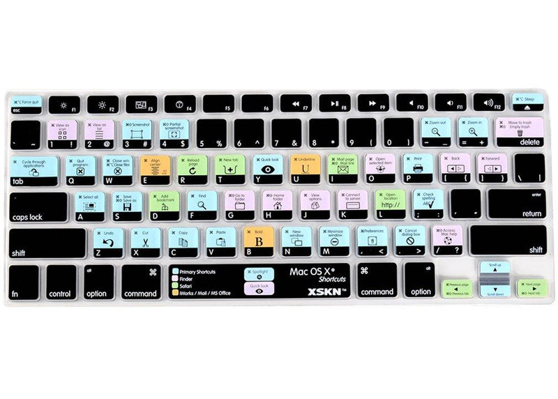 XSKN OS X English Silicone Shortcut Keyboard Skins are Compatible with MacBook 13' 15' 17' US Version