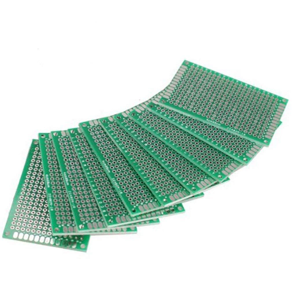 HiLetgo 10pcs 5x7CM FR-4 Universal Breadboard Double Sided Prototype Boards Thickness 1.6mm
