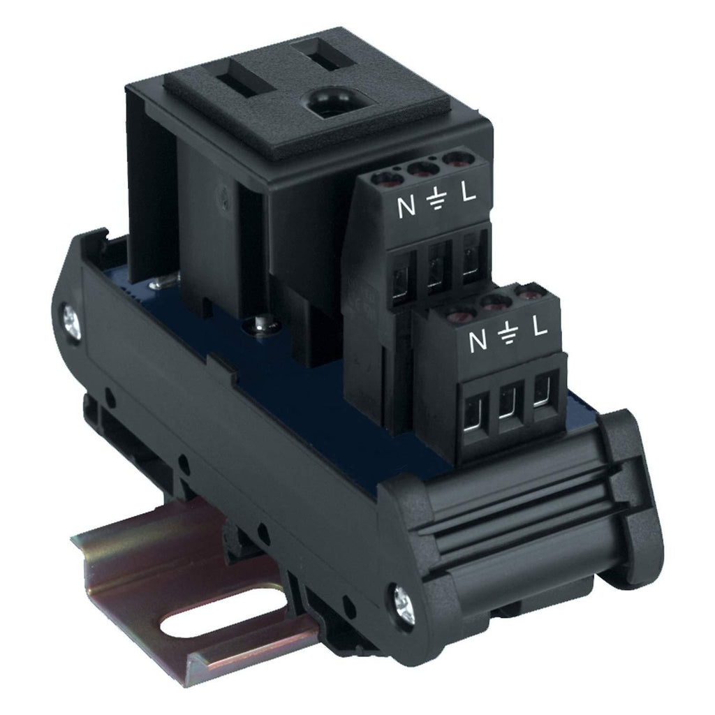 ASI IMACP01 Single Three Prong Grounded AC Outlet Power Module, AC Receptacle, Din Rail Mounted Convenience Outlet