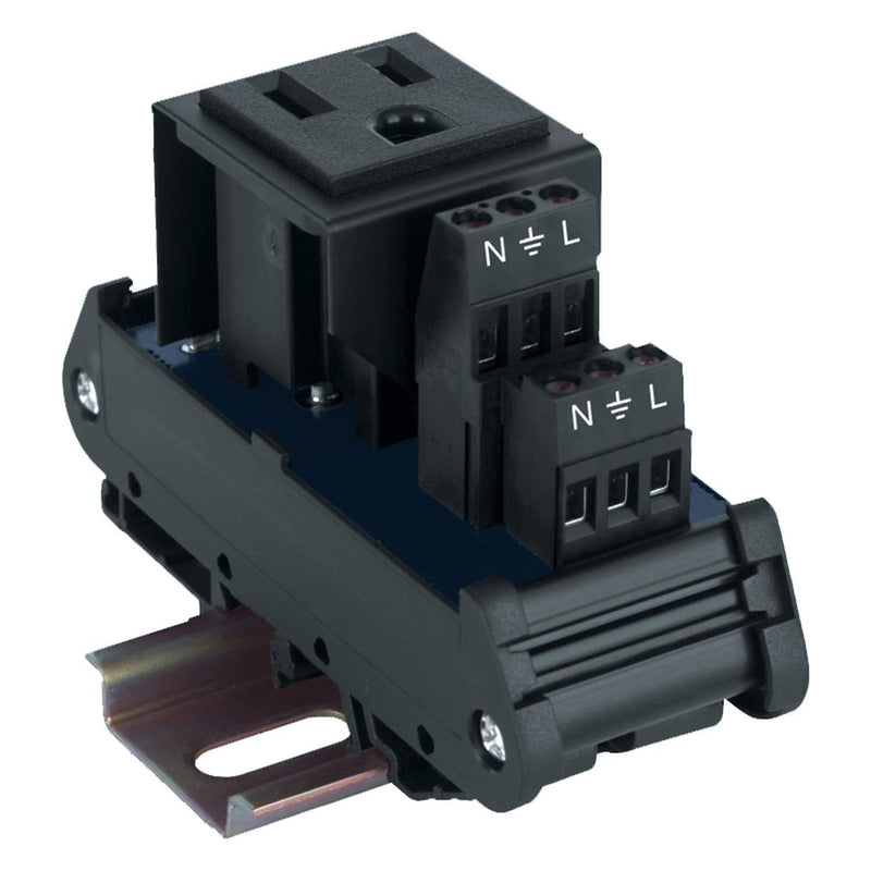 ASI IMACP01 Single Three Prong Grounded AC Outlet Power Module, AC Receptacle, Din Rail Mounted Convenience Outlet