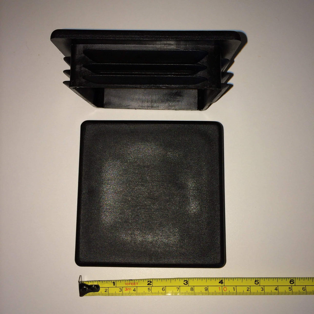 Genuine Caplugs Brand 4 Inch Black Plastic Plugs for Square Tubing of 2