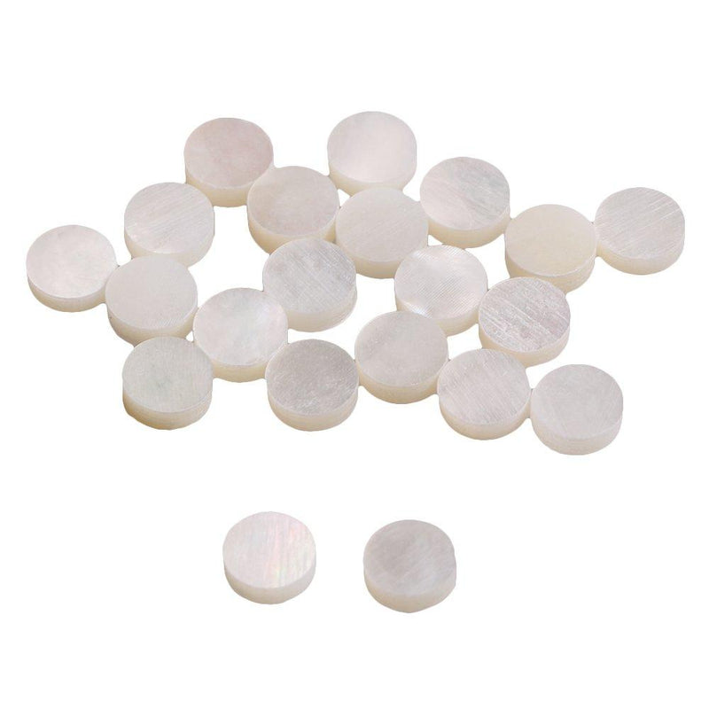 White Mother of Pearl Shell Dot Fret Inlay Maker 6mm for Guitar Fingerboard (Pack of 20)