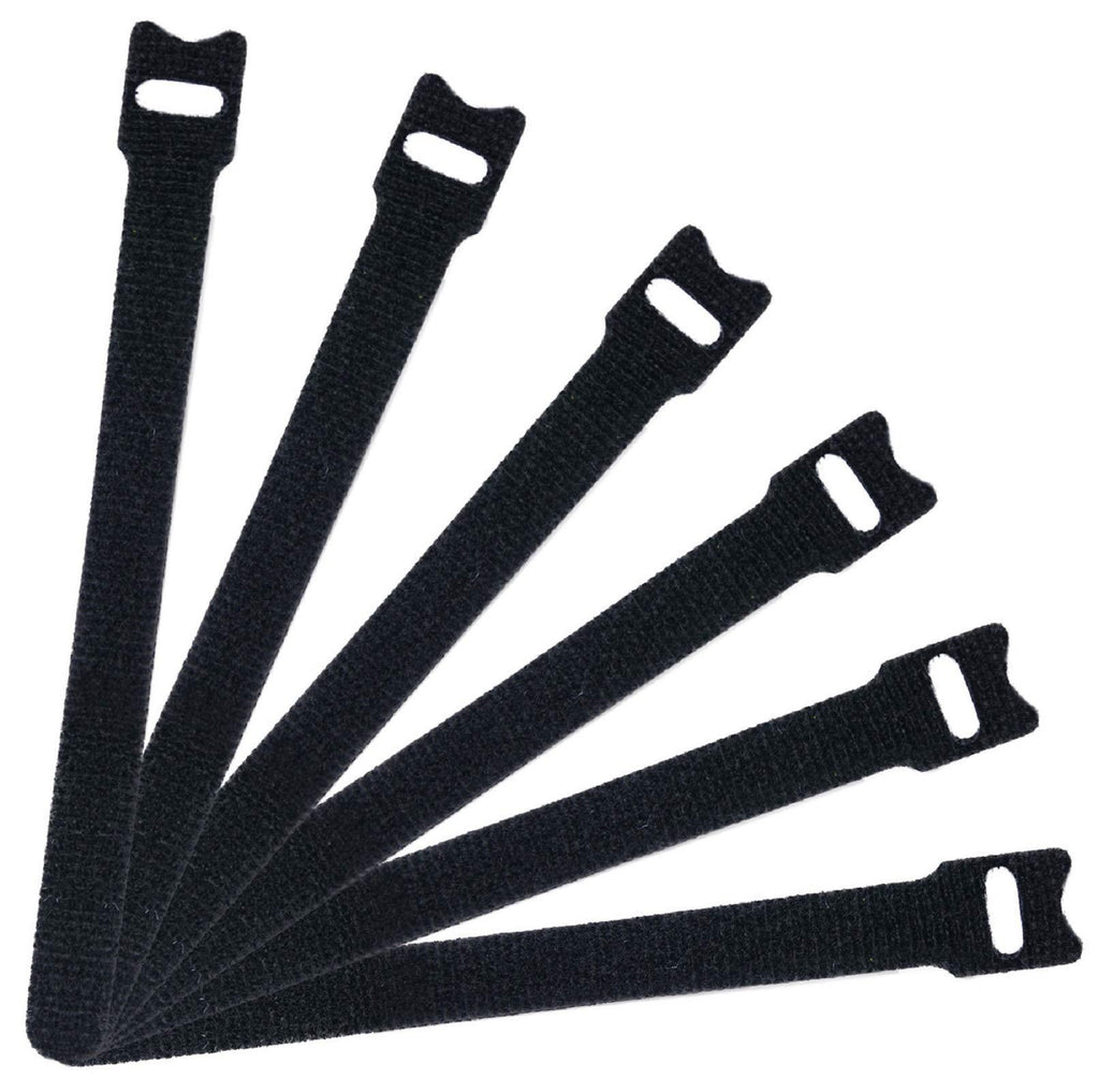 Attmu 50 PCS Reusable Fastening Cable Ties, Microfiber Cloth 6-Inch Hook and Loop Cord Ties, Black