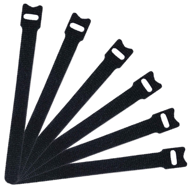 Attmu 50 PCS Reusable Fastening Cable Ties, Microfiber Cloth 6-Inch Hook and Loop Cord Ties, Black