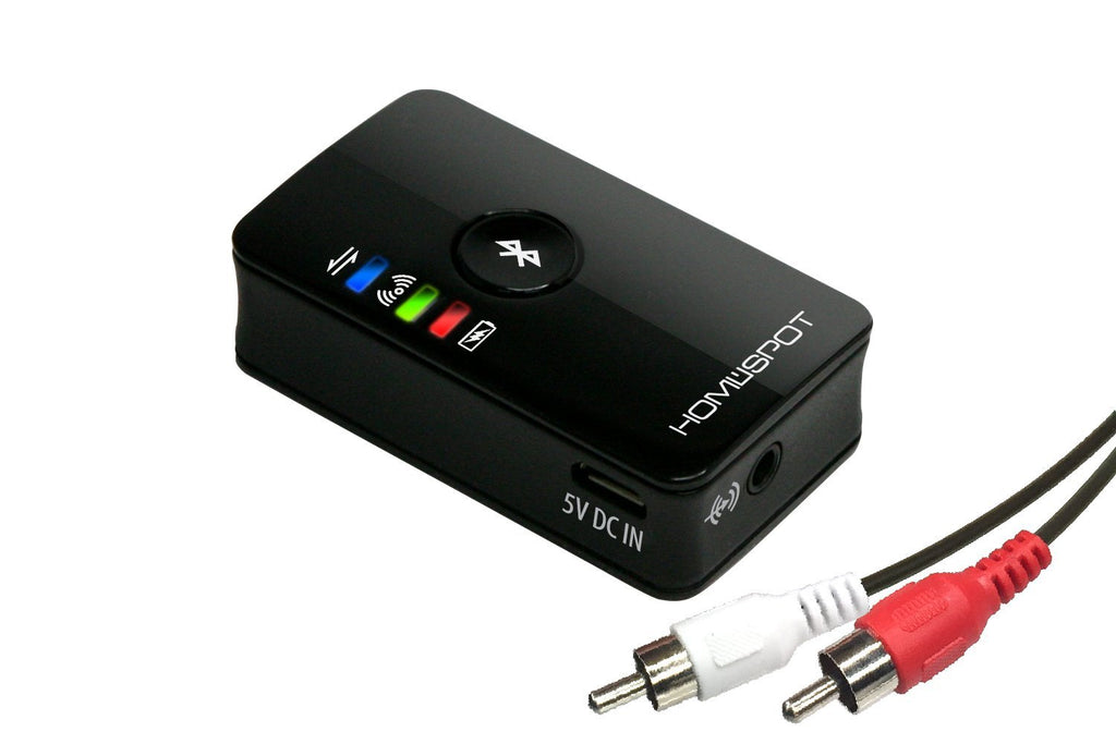 HomeSpot Bluetooth Transmitter for TV Headphone Low Latency Wireless 3.5mm Audio Adapter iPad TV to Bluetooth Speaker or Headphones, Works with 3.5mm Aux Devices iPods MP3 CD Player Laptop