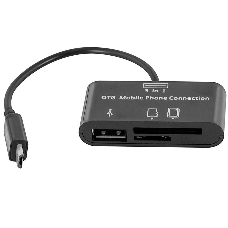 MXTECHNIC 3 in 1 Micro USB OTG Host Adapter SD Card Reader Camera Card Reader Hub, OTG Mobile Phone Connection Host, USB 2.0 SD Card Adapter Kit for Android/Computer/Printer