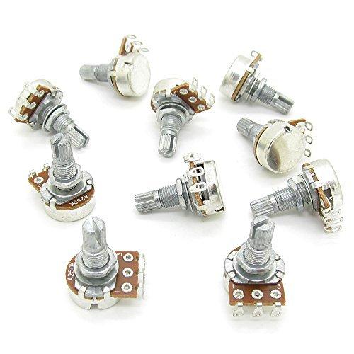 A250k OHM Audio Pots Guitar Potentiometers 18mm Shaft Volume and Tone Controls Pack of 10