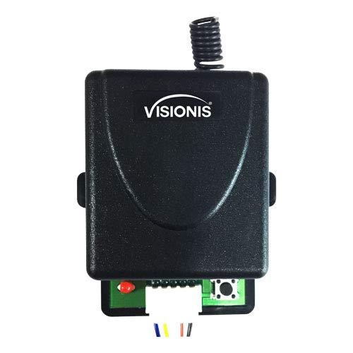 Visionis VIS-8004 12V 1CH RF Wireless Receiver Relay 315Mhz Remote Open Access Control for Doors Gates Garages Transmitter Compatible