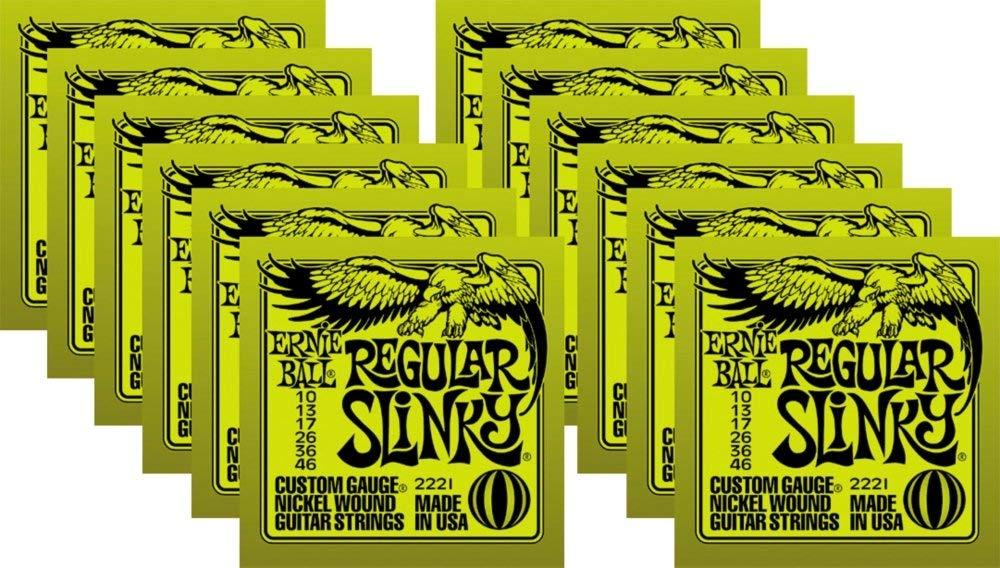 Ernie Ball 2221 Regular Slinky 6-String Electric Guitar Strings 12-Pack