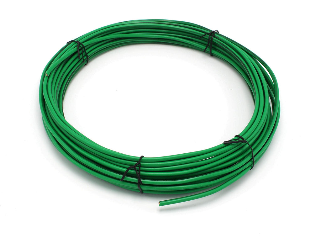 25 Feet (7.5 Meter) - Insulated Solid Copper THHN/THWN Wire - 10 AWG, Wire is Made in The USA, Residential, Commerical, Industrial, Grounding, Electrical Rated for 600 Volts - in Green 25 Feet (7.5 Meter)