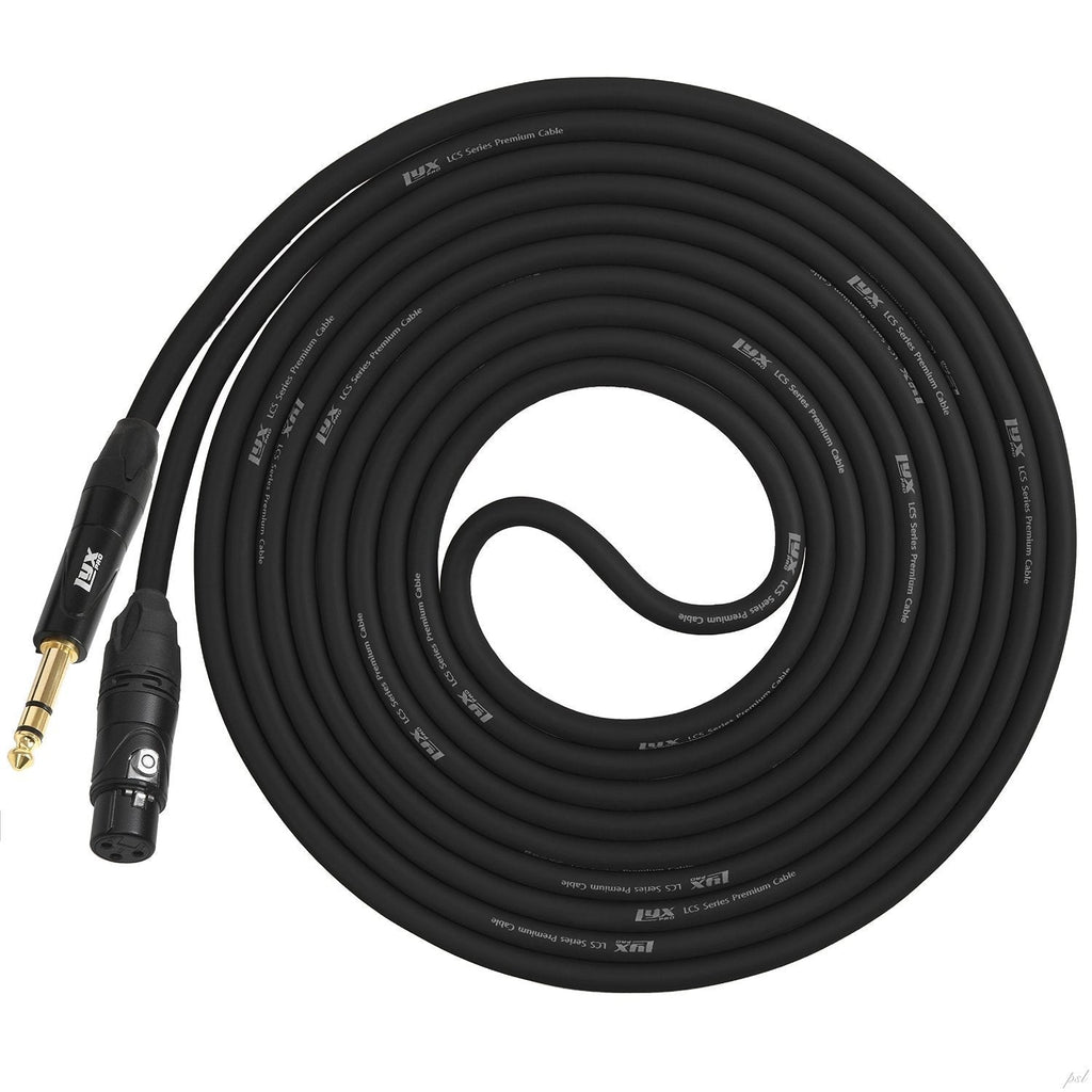[AUSTRALIA] - LyxPro 1/4” TRS to XLR Female Microphone Cable - 6 Ft - Black - for Professional Microphones and Devices 6 Feet 