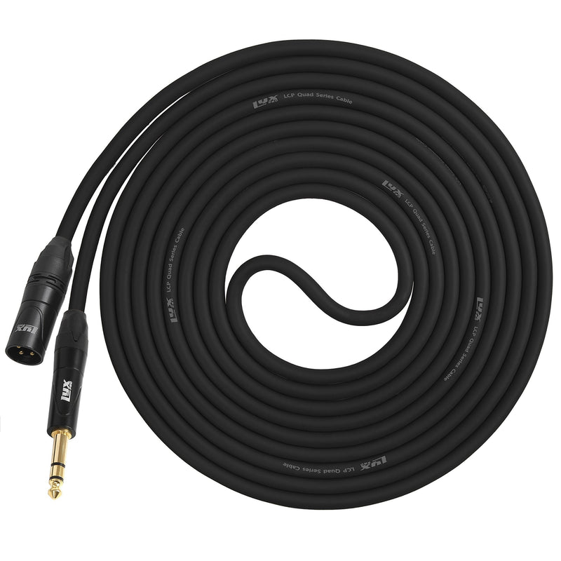 [AUSTRALIA] - LyxPro - 10 Ft - XLR Male to 1/4" TRS Star Quad Microphone Cable for High End Quality and Sound Clarity, Extreme Low Noise – Black 10 Feet 