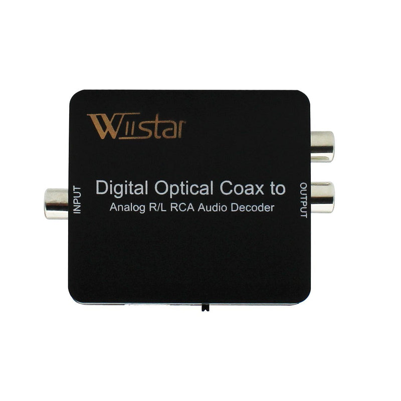 Wiistar Fiber Optical Decoder Support AC3/DTS/Toslink Coaxial Digital to Analog Audio L/R Decoder 3.5mm Earphone
