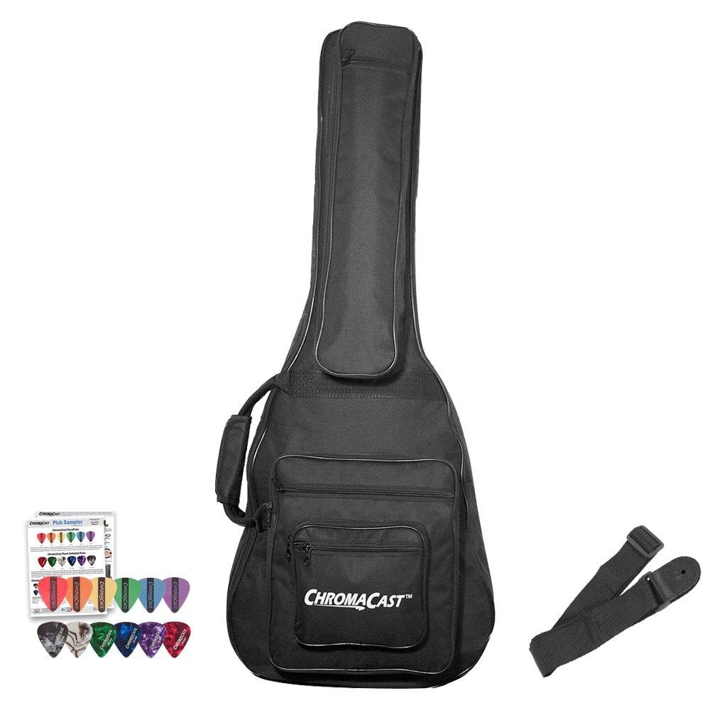 ChromaCast CC-A3/4PB-BAG-KIT-1 3/4 Size Acoustic Gig Bag with Pick Sampler & Strap Acoustic 3/4 Size Guitar