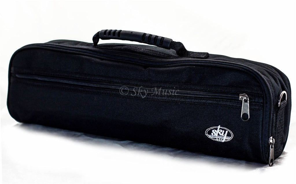 Sky Brand New C Flute Hard Case Cover w Side Pocket/Handle/Strap Black Color